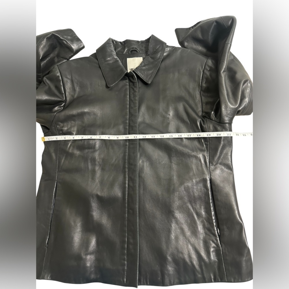 Anne Klein Classic Black 100% Leather Women's Jacket size XL - Picture 3 of 9